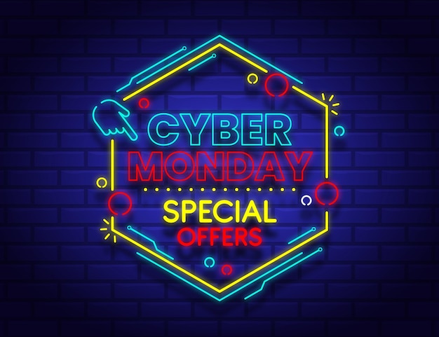 Neon cyber monday concept