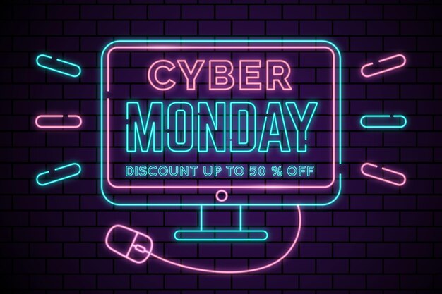 neon cyber monday concept