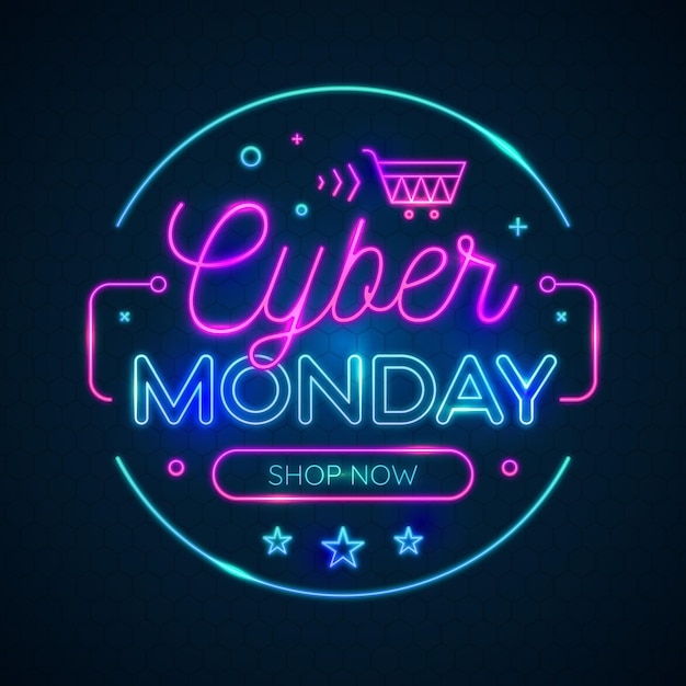 Neon cyber monday concept