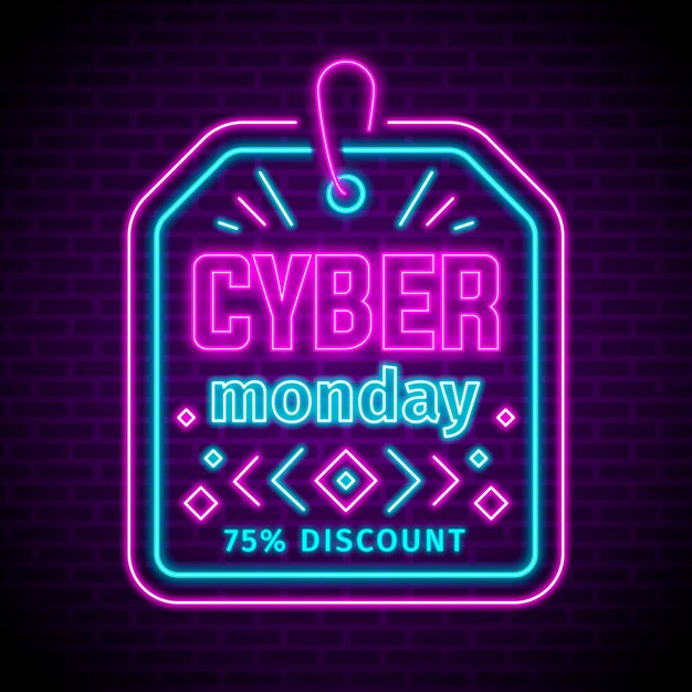 Neon cyber monday concept