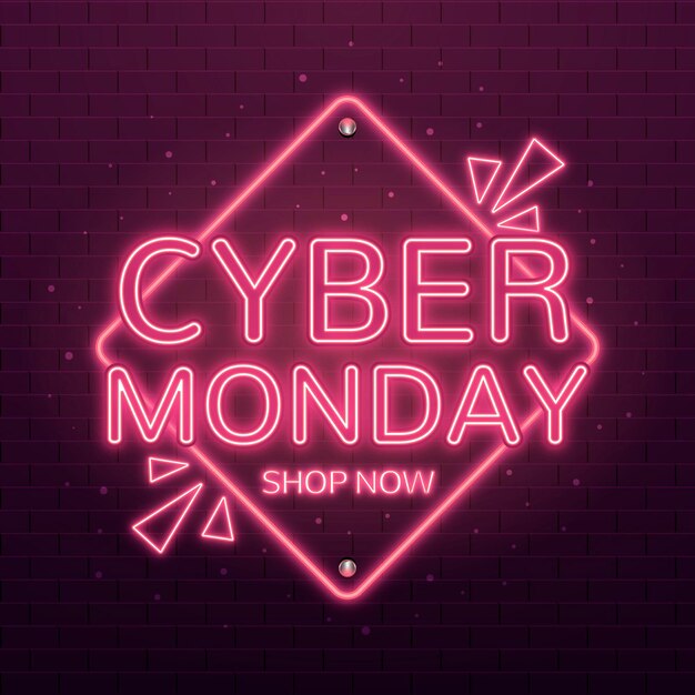 Neon cyber monday concept