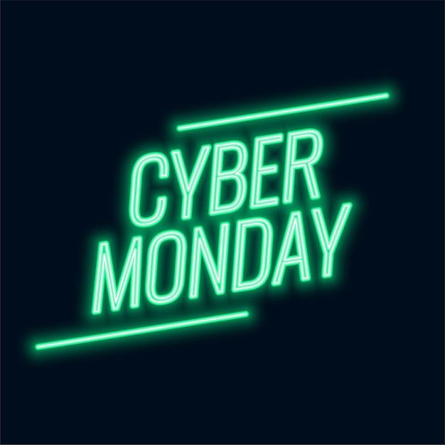 Free vector neon cyber monday sale text
