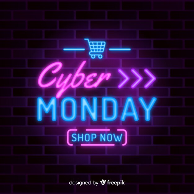 Neon cyber monday with special offer