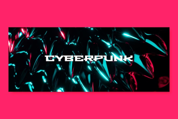 Free vector neon cyberpunk aesthetic notion cover