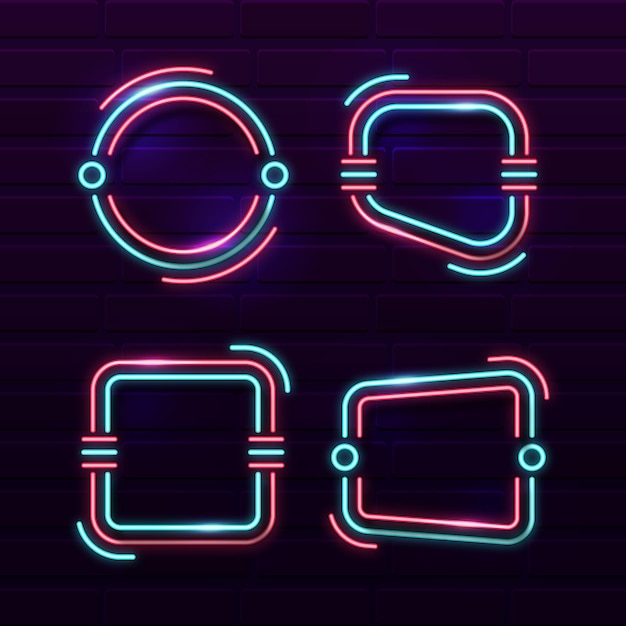 Neon design frame collection