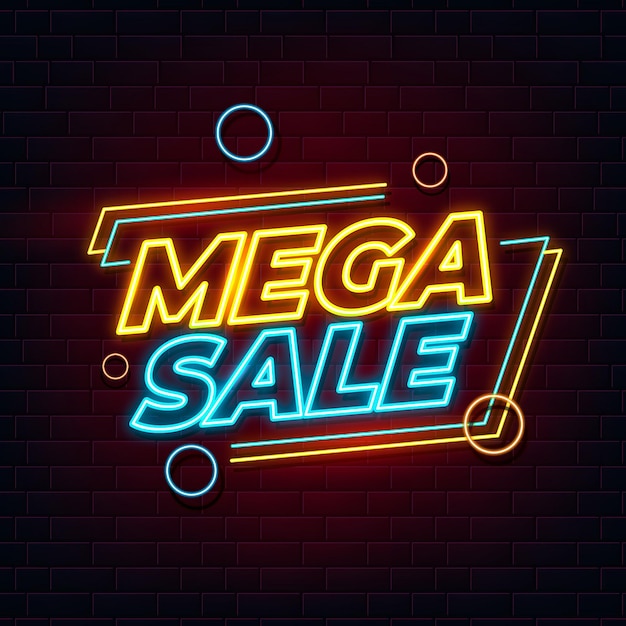Neon design with sale sign