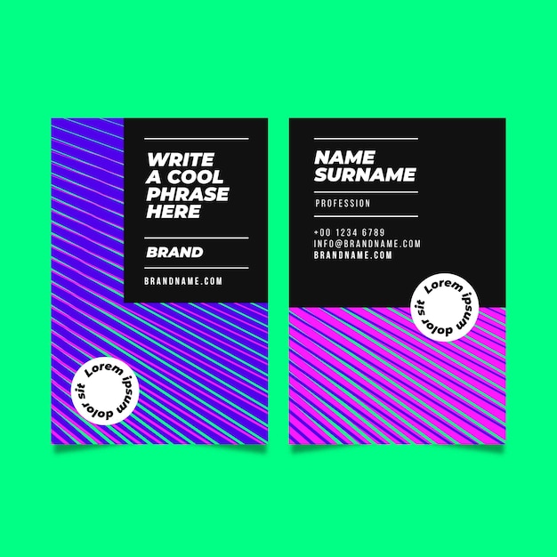 Neon duochrome business card collection