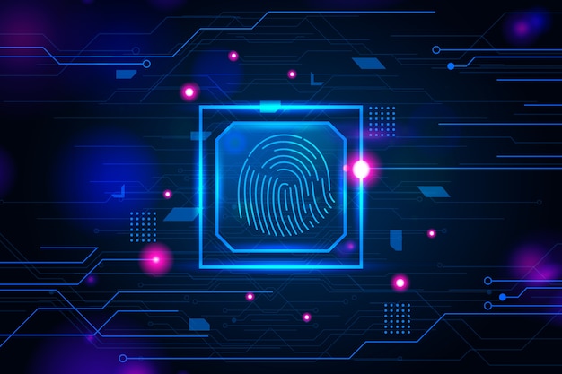 Free vector neon fingerprint background