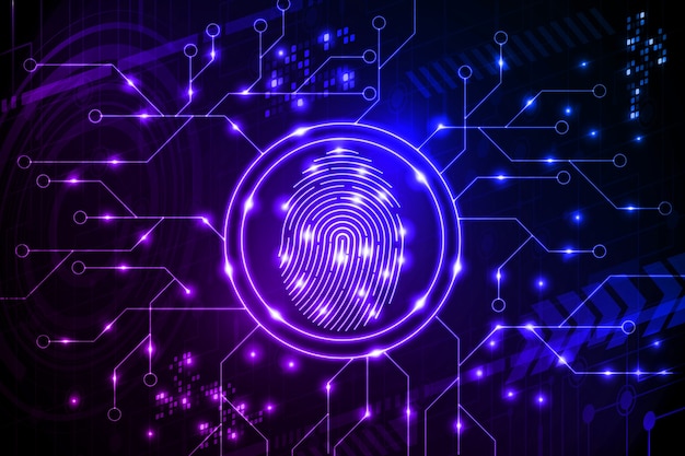 Neon fingerprint background