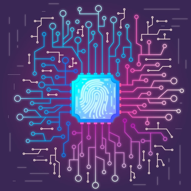 Neon fingerprint background