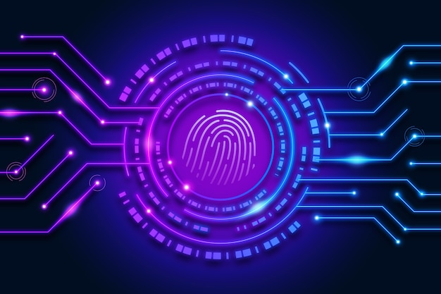 Free vector neon fingerprint background