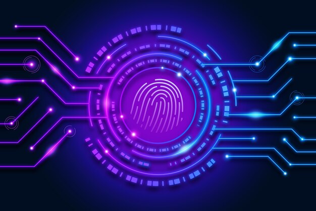 Neon fingerprint background