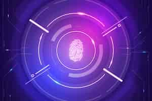 Free vector neon fingerprint background