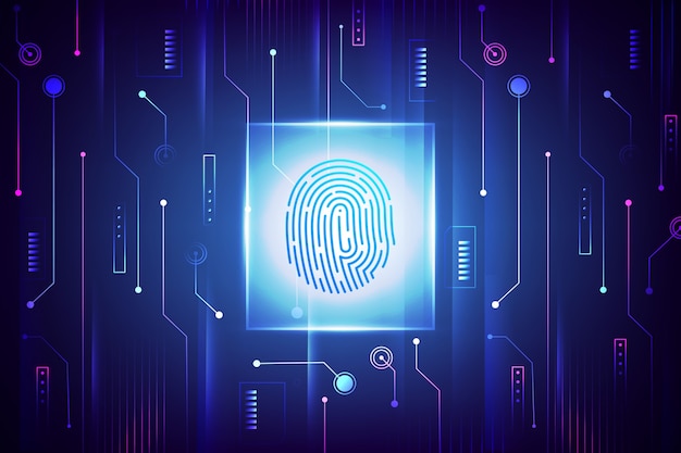 Free vector neon fingerprint screensaver