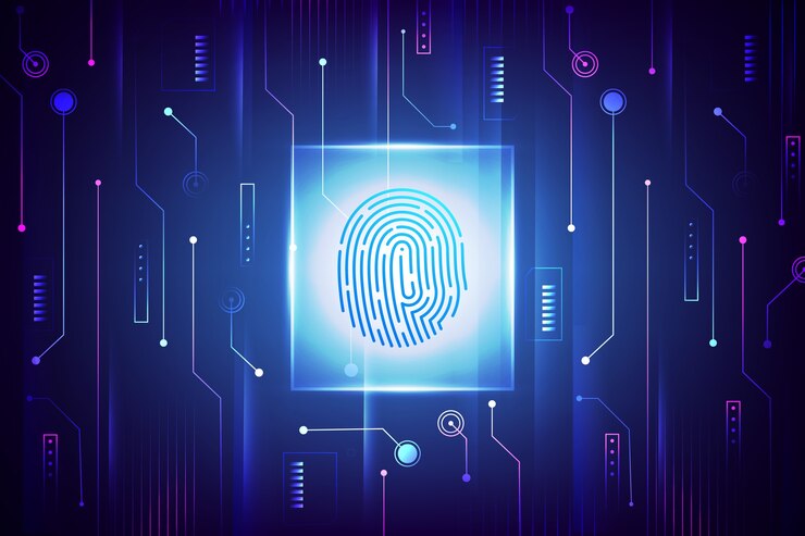 Free Vector neon fingerprint screensaver