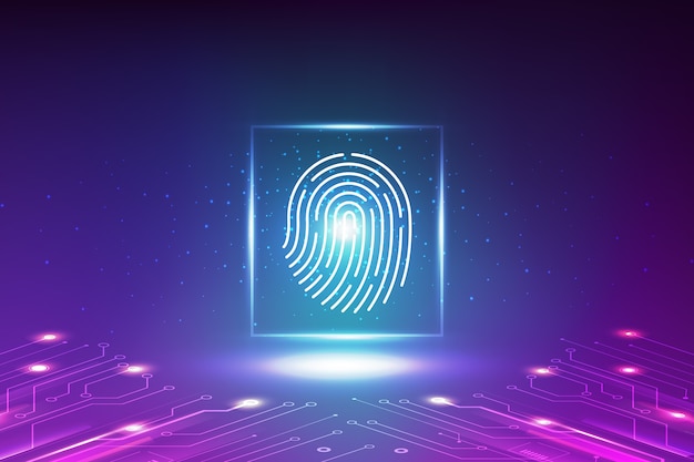 Neon fingerprint wallpaper