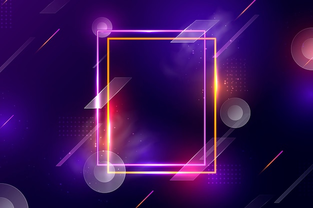 Free vector neon frame on abstract background