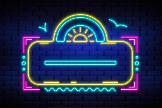 Free vector neon frame template