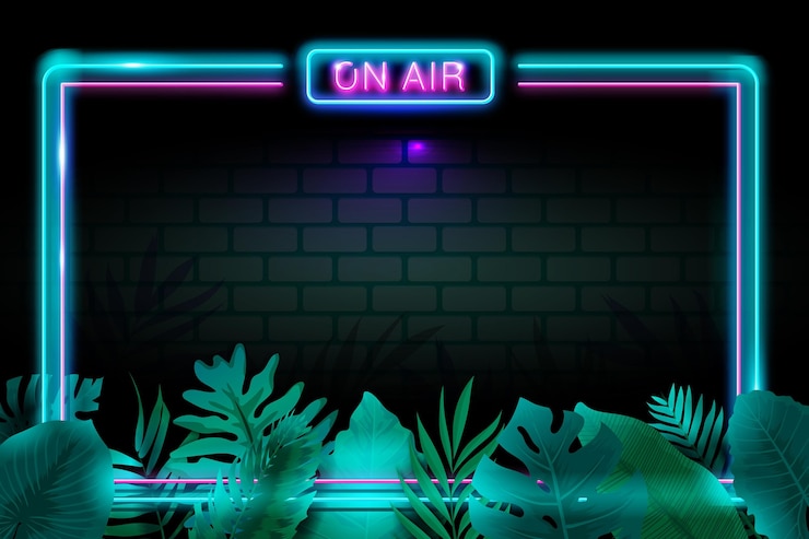 Free Vector neon frame template
