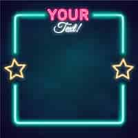 Free vector neon frame with little stars