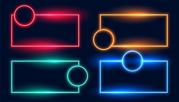 Neon frames set in four colors