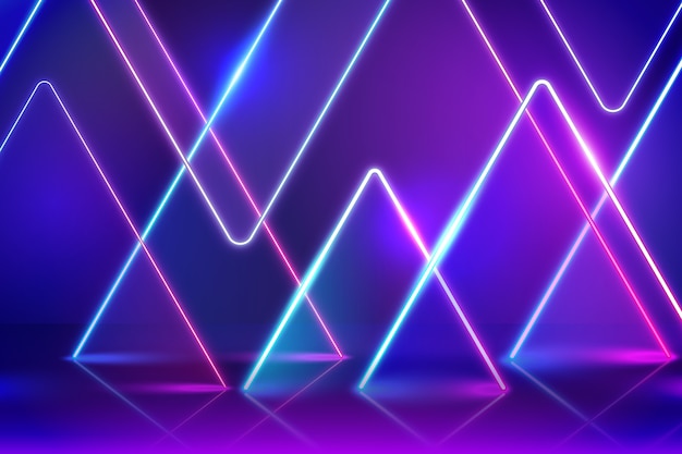Neon geometric shapes background