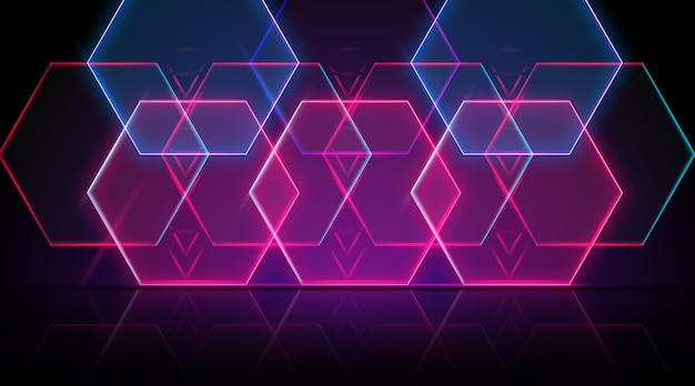Free vector neon geometrical shapes background