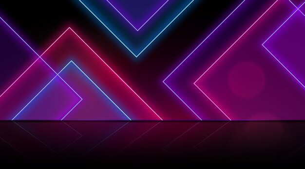 Neon geometrical shapes wallpaper