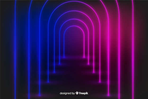 Free vector neon glow lights stage background