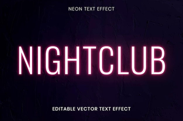 neon glow text effect vector editable template