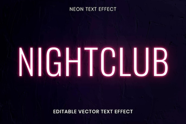 Free vector neon glow text effect vector editable template