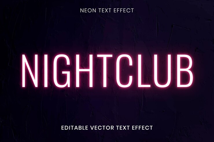 Free Vector neon glow text effect vector editable template