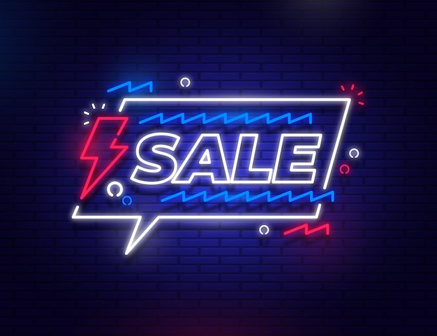 Neon glowing sale sign