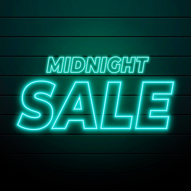 Free vector neon glowing sale sign