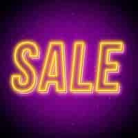 Free vector neon glowing sale sign