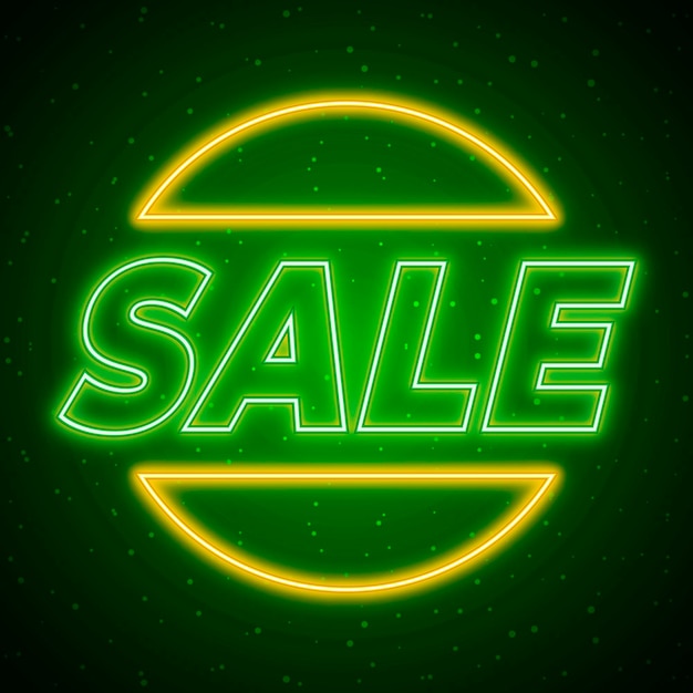 Free vector neon glowing sale sign