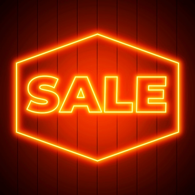 Neon glowing sale sign