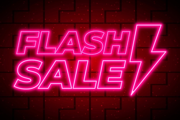 Free vector neon glowing sale sign