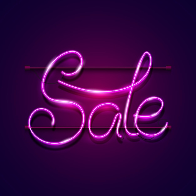 Neon glowing sale sign