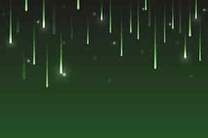 Free vector neon green shooting stars on a dark background