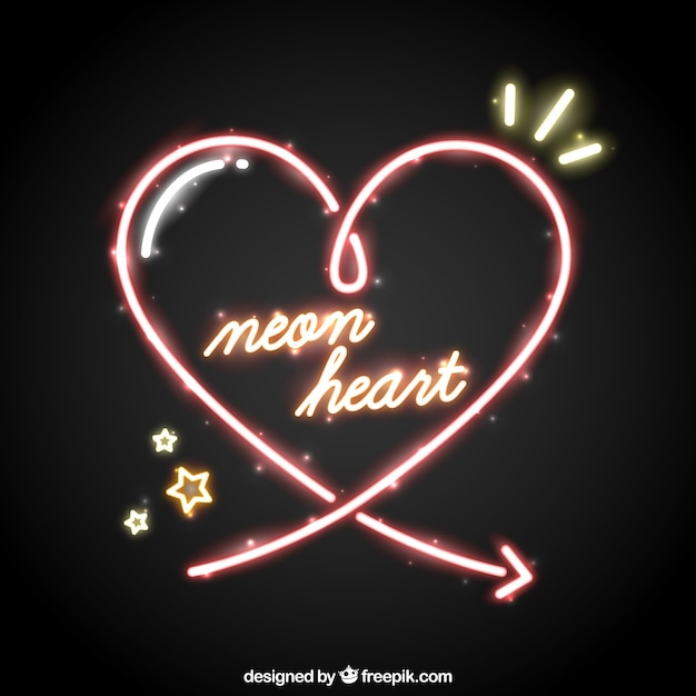 Free vector neon heart background