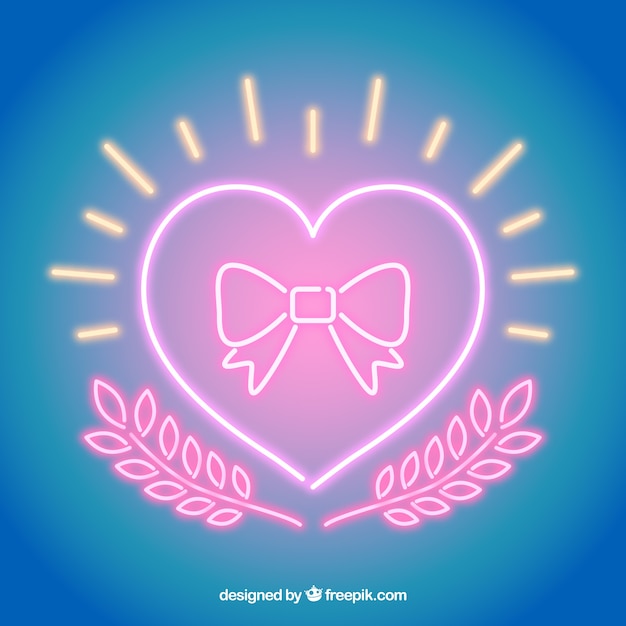 Free vector neon heart background