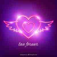 Free vector neon heart background