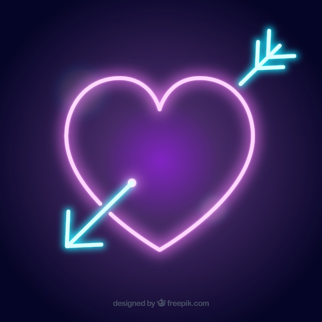 Free vector neon heart background