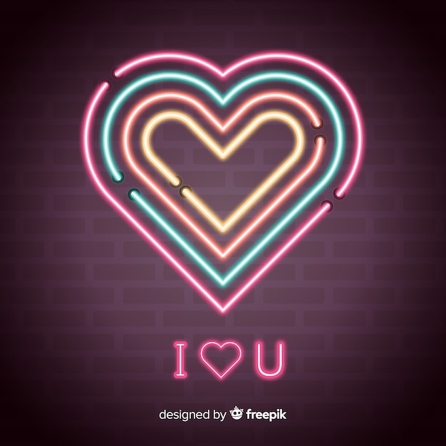 Free vector neon heart background