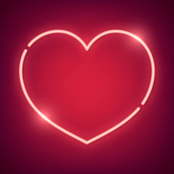 Illustrazione di cuore al neon