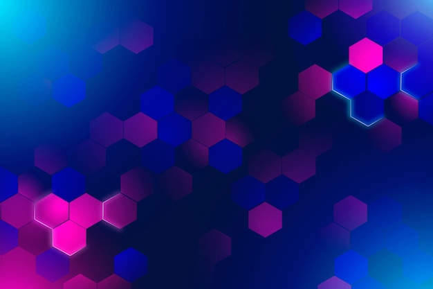 Neon hexagonal background