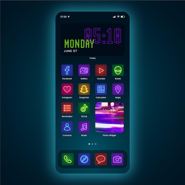 Neon home screen