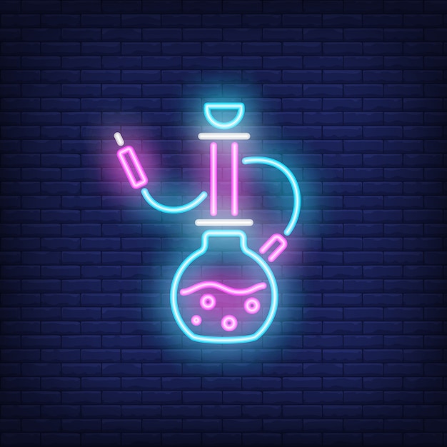 Neon icon of hookah