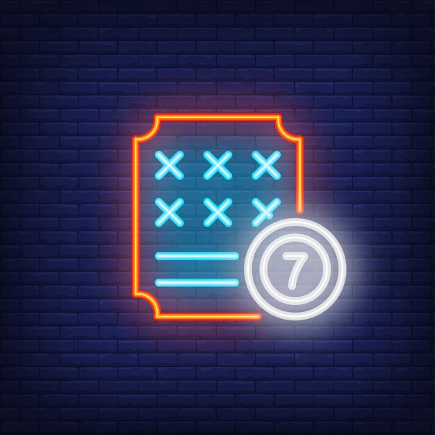 Free vector neon icon of lottery ticket